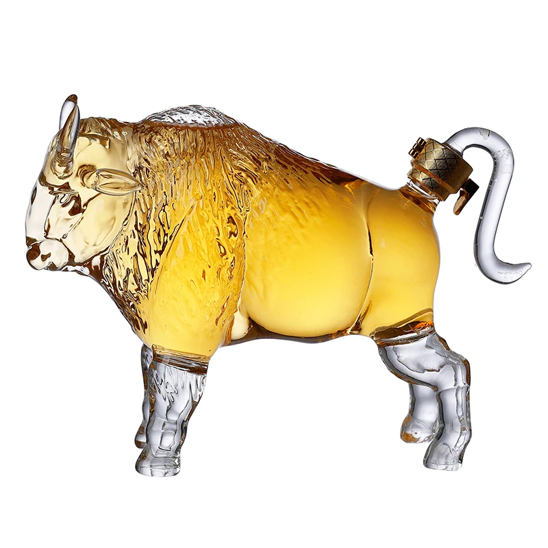 830ml Cow Shape Wine Bottle Glass Whiskey Wine Bottle