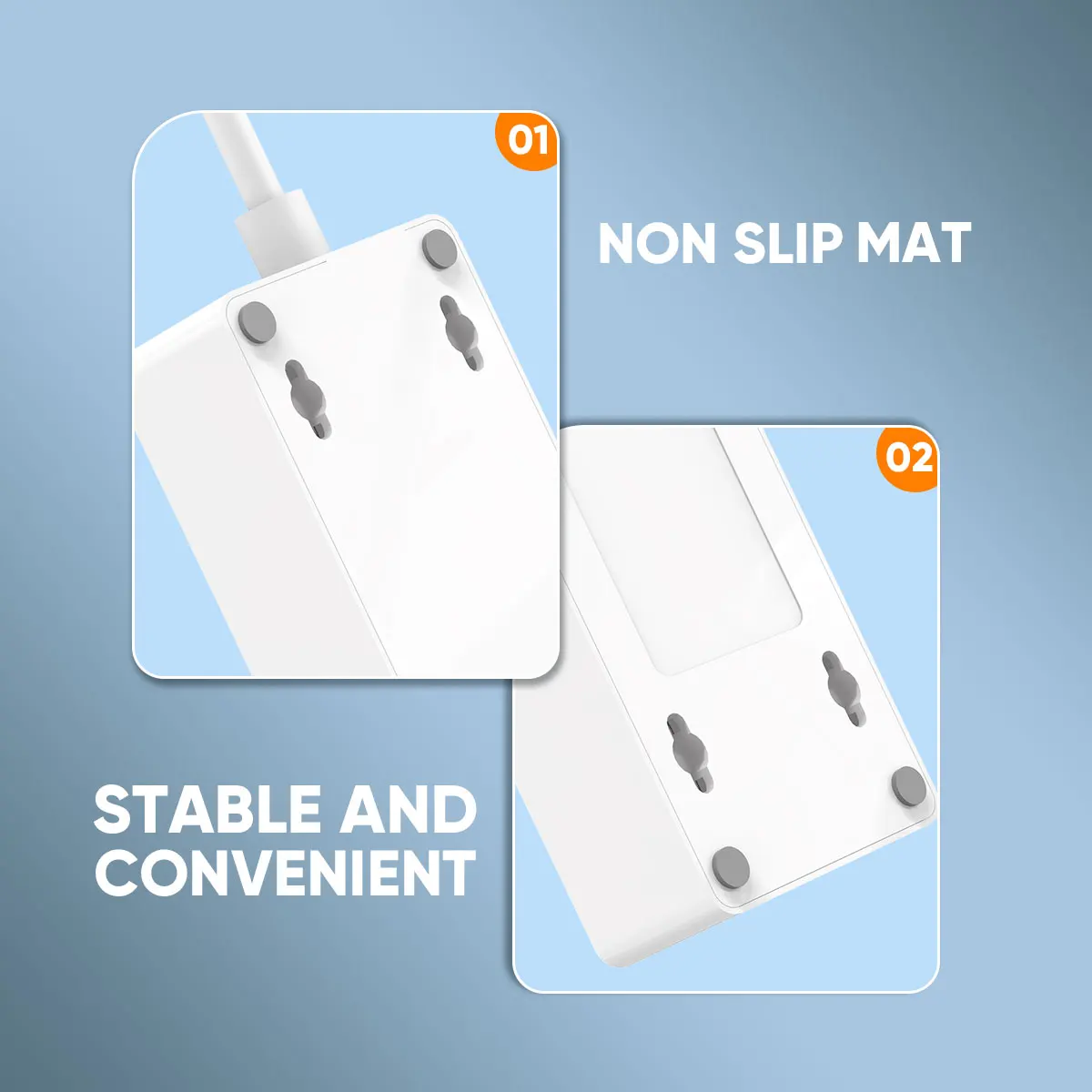VIDVIE Universal Square EU Plug 4 USB Outlet Power Strip Extension Plugs & Sockets With Switch