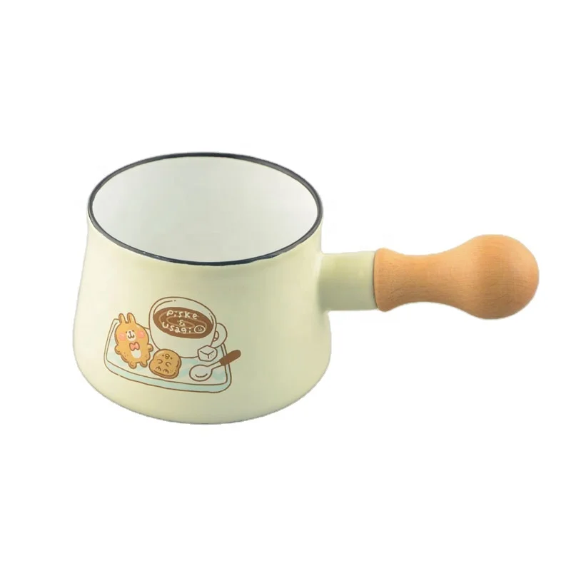 
High Quality Colorful Lovely Mini Size Milk Heating Pot Kitchen Cooking Pot Enamelware 