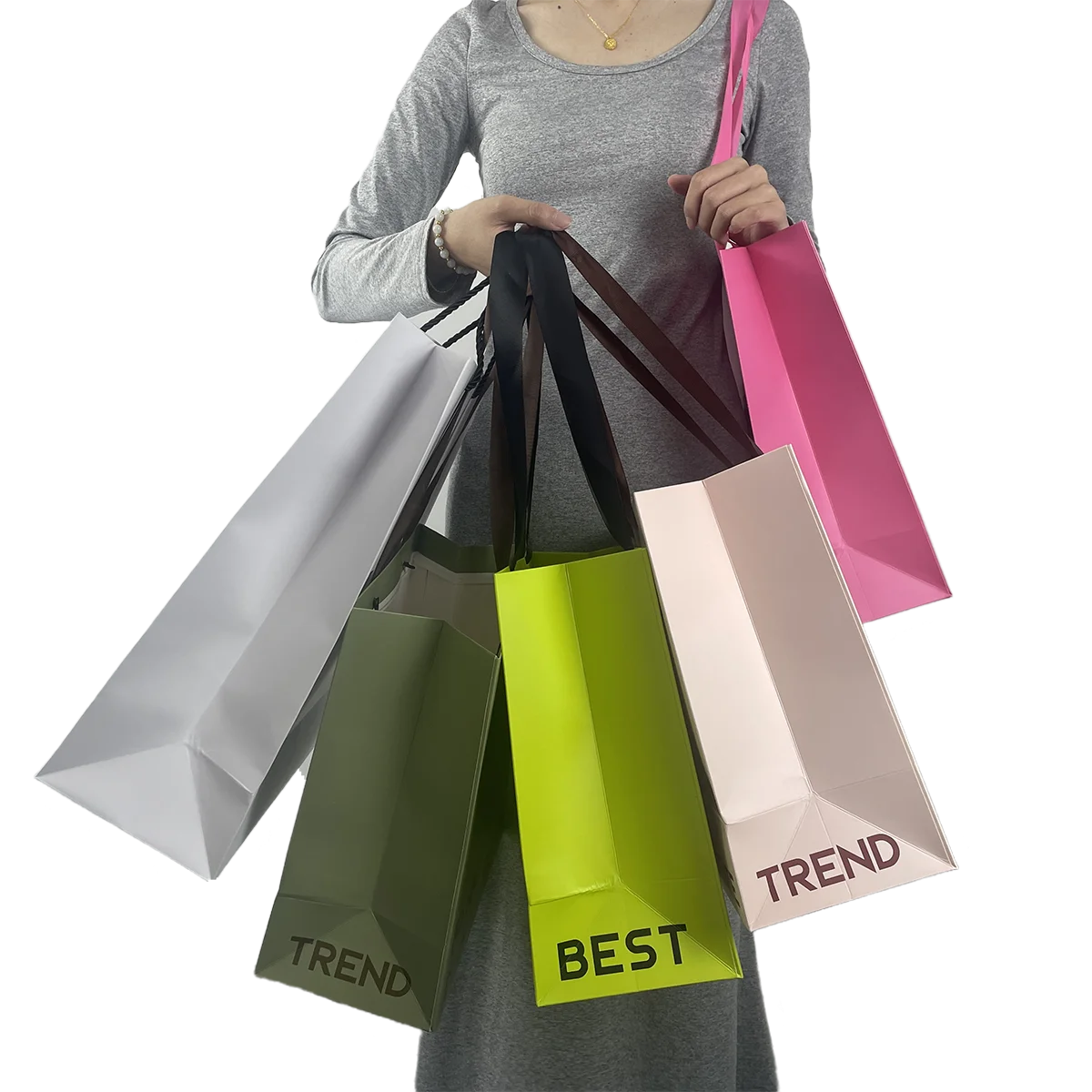 Paper Shopping Bag Custom Gift Paper Bags Clothing Cardboard Packaging Shoes Kraft Carrier Bag With Handle