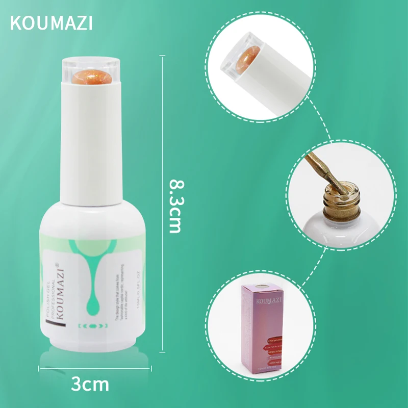 KOUMAZI Cat eye gel 2022 OEM/ODM Free Sample Ice cat eye UV Gel Polish Soak off Magnetic Gel Nail Polish Cat