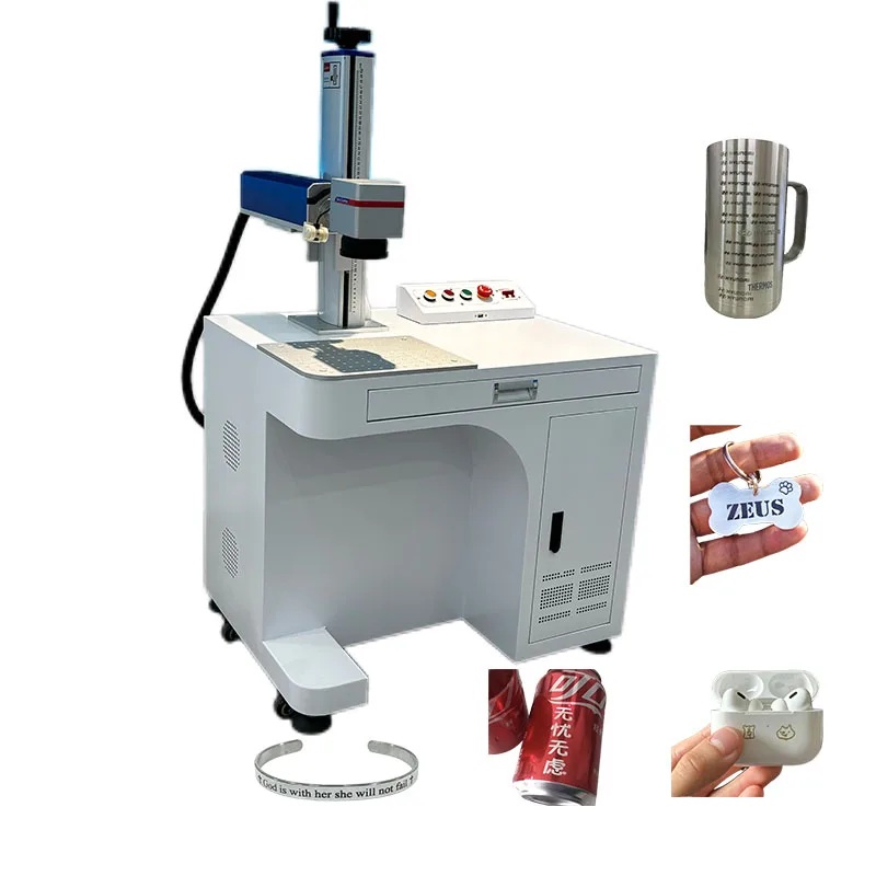 2024 Desktop 20W 30W 50W 3D Fiber Laser Marking Machine For Jewelry Ring Necklace Metal Steel Laser Marker