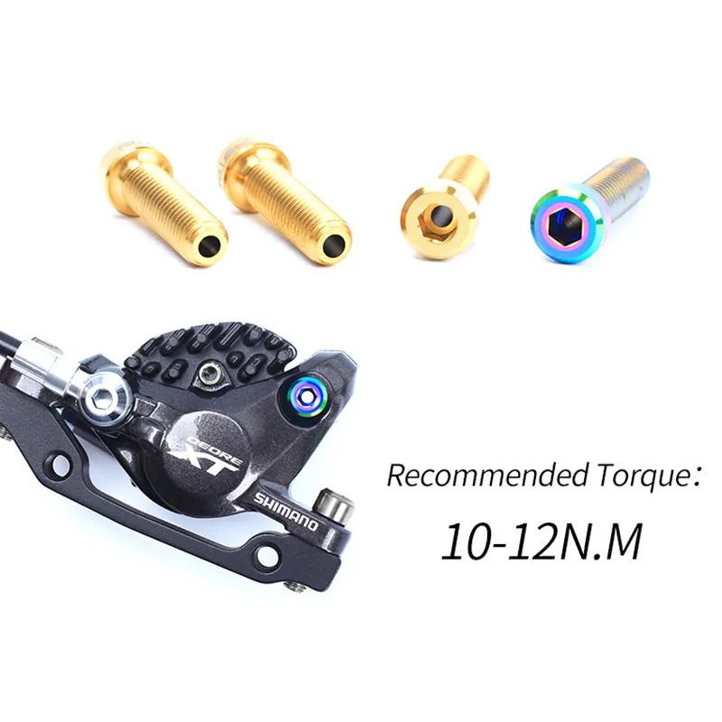 2pcs Risk MTB Bike Disc brake Caliper Bolts Titanium Alloy M6*23.5mm Bicycle Screws Hollow for SHIMANO DEORE XT and SRAM GUIDE