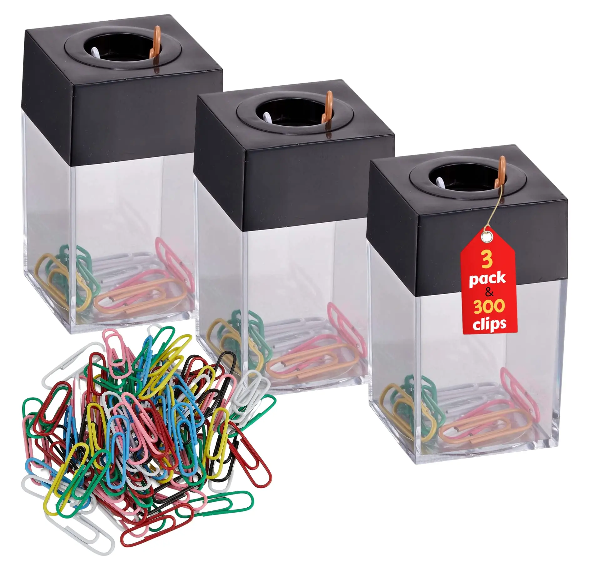 Large Capacity Square Magnetic Desk Organizer Paper Clip Dispenser and Storage Box Easy-to-Magnetize Accessory Holder