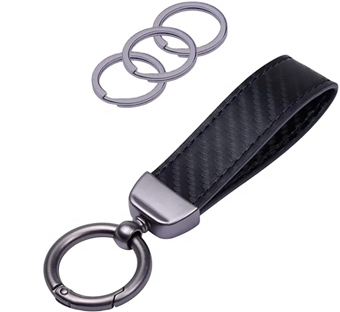 Custom Logo High Quality Luxury Craft Car Key Pendant Parts Black Microfiber Leather Western Keychain