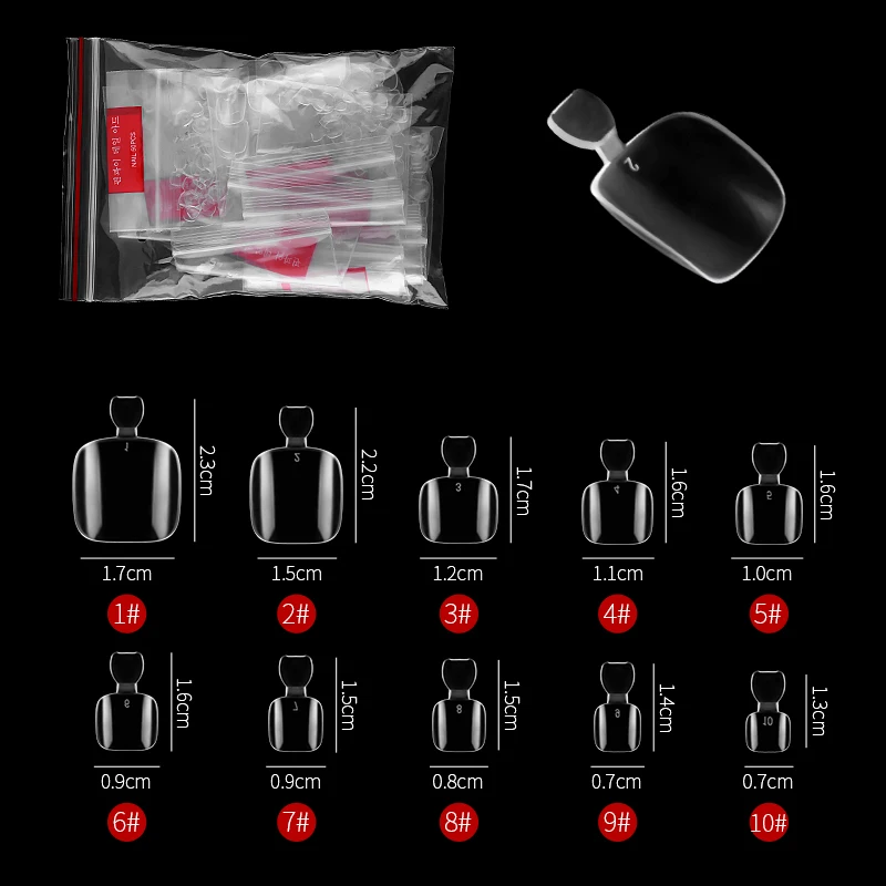 Nail Art Decoration 500pcs/bag Toe Nail Tips Artificial Acrylic Natural/Clear Manicure Toenails Beauty Tools Foot Nail