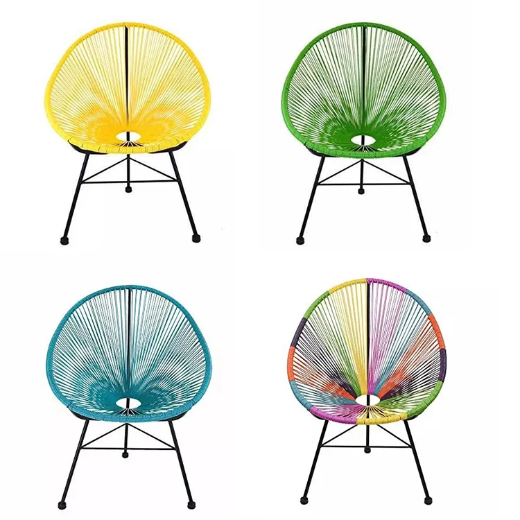 rattan acapulco chair and table plastic dark blue acapulco chair set