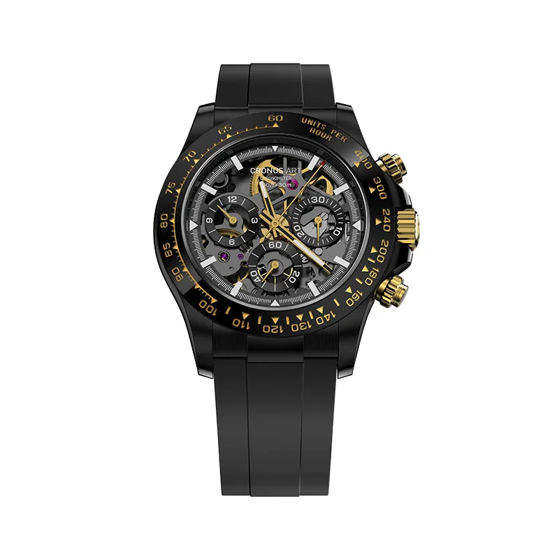 Stainless Steel Skeleton Watch for men with Hand Wind Mechanical Movement - Luxury and Elegance Combined