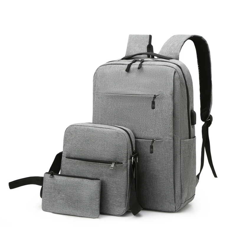 Low MOQ Custom Mochilas 3 Pcs Set Backpacks Custom Backpack College Student School Bag For Unisex