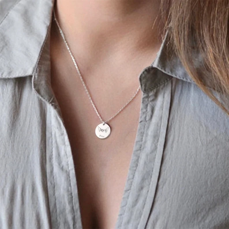 Custom Personalised Engraved Cat Ears Breeds Name Necklace Cat Memorial Cat pendant charm gift for her Jewellery