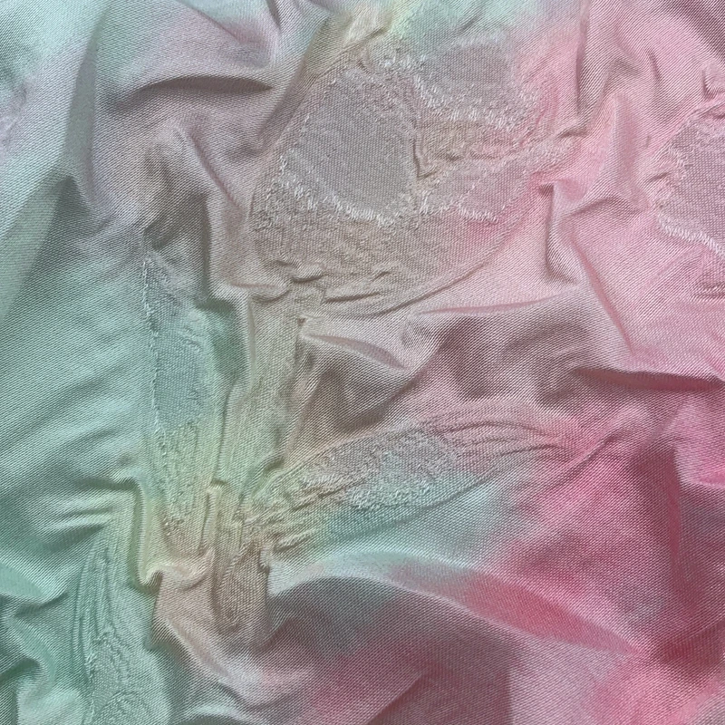 Custom Digital Printed  Floral Designs Silky  Satin Chiffon Comfortable Floral Film Pleat  Fabric For Dress