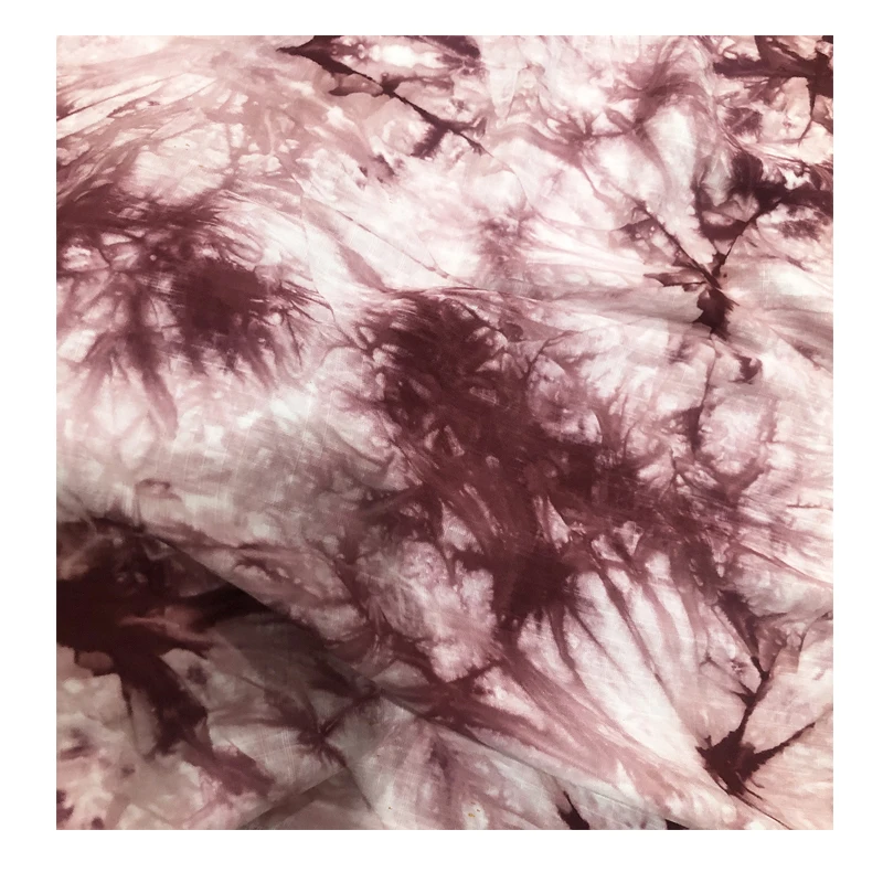 100% rayon print fabric with tiedye print for 	rayon dress women