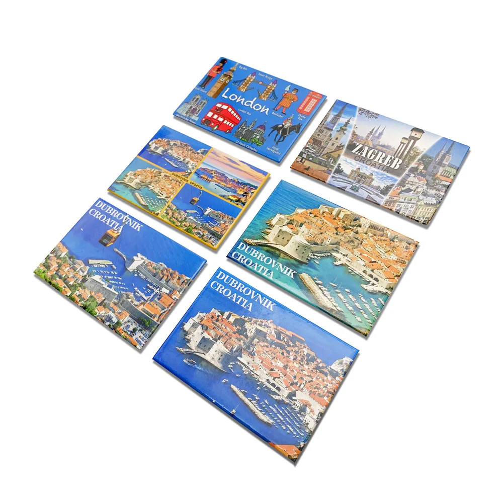 Promotional Rectangular custom design magnet metal memorial fridge for decoration