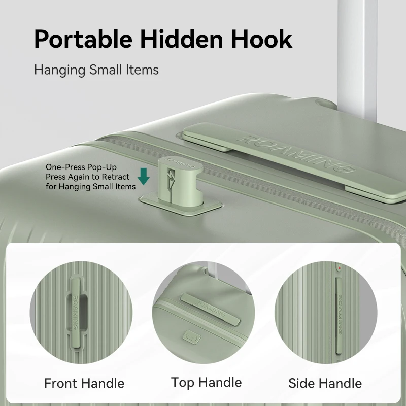 ROAMING Wholesale Voluminous Suitcases PC Zipper Large Luggage Checked in Travel Trolley Cases with Peach Skin Velvet Cup Holder