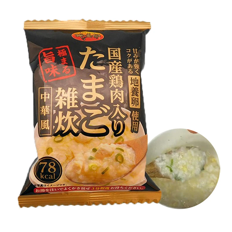 Japanese Brand Delicious Egg Porridge Cooked Freeze-Dried White Instant Rice