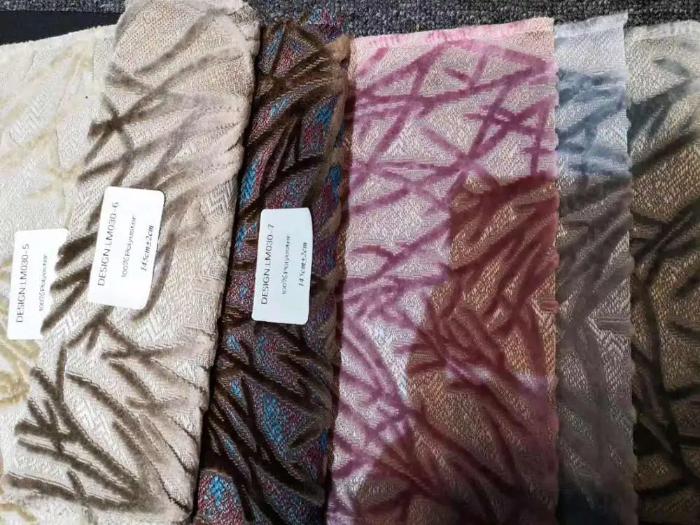 Crushed Velvet Upholstery Jacquard Hangzhou Velvet Fabrics Sofa Polyester Fabric