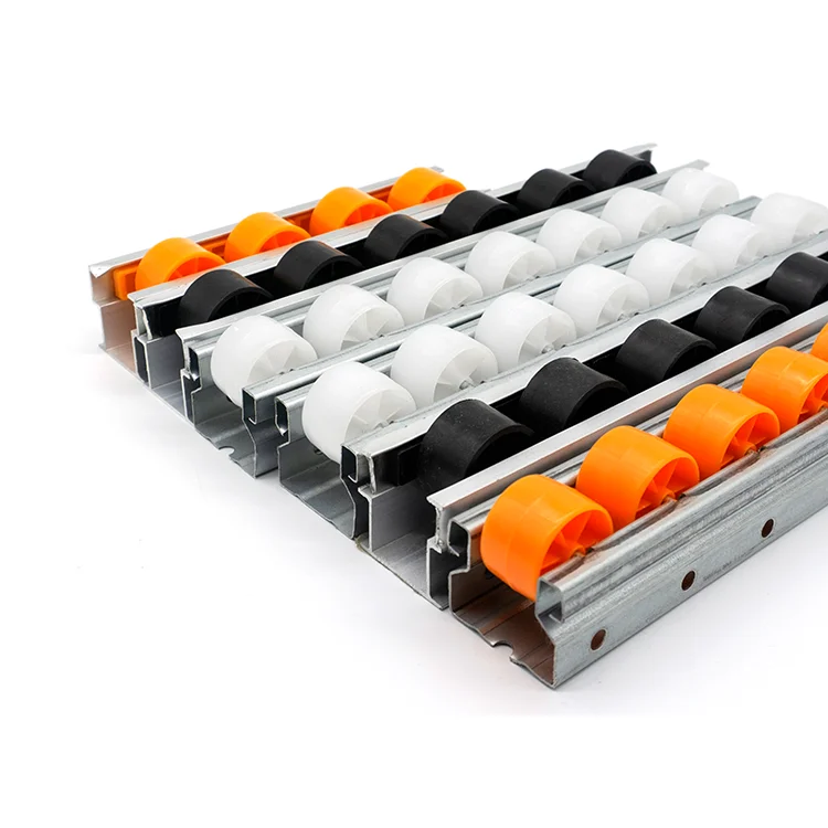 
roller track with plastic wheel heavy duty pallet roller track for sliding shelf system 