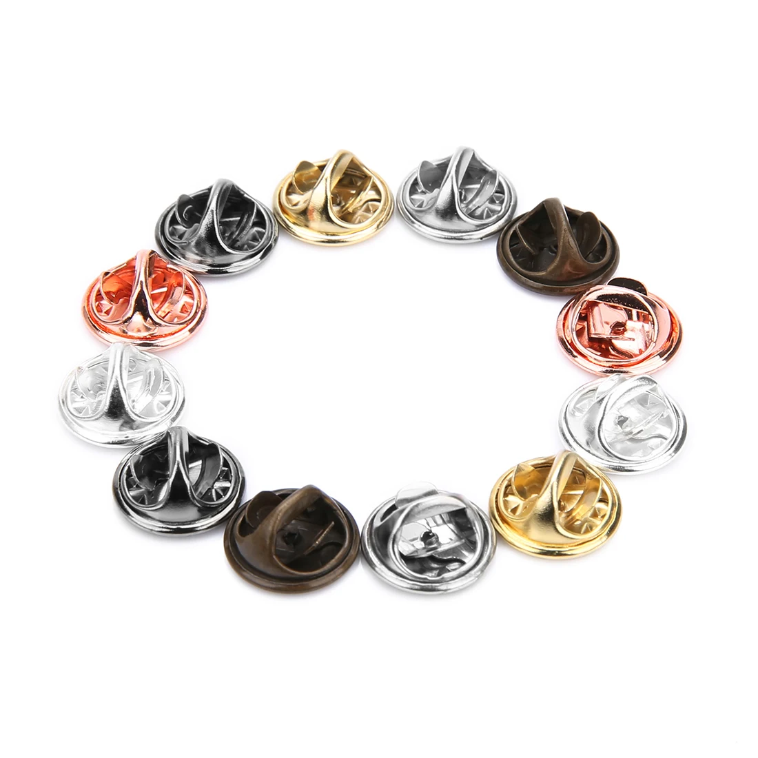 100pcs Copper Spur Pin Micro Chapter Accessories Round Head Cap Pins Butterfly Cap For Jewelry Making