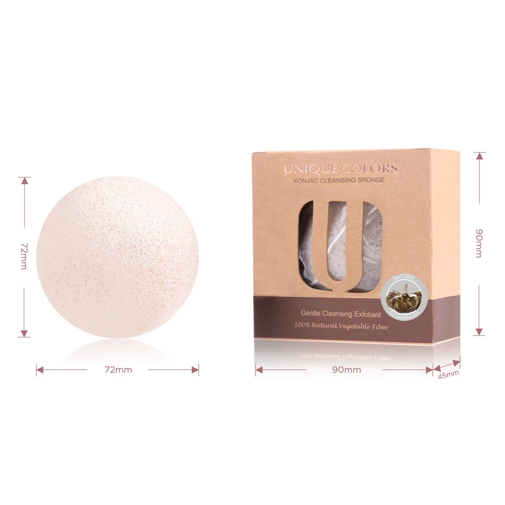 100% Natural Cosmetic Spa Konjac Sponges for Facial Cleansing Exfoliating Mask Makeup Removal Sponge