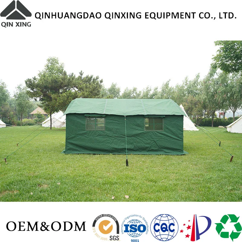 QX factory custom outdoor can accommodate 50 people large camping waterproof canvas heavy duty winter tent