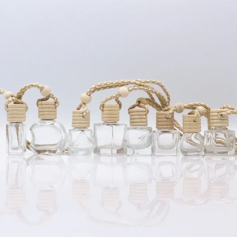 5ml 8ml 10ml 15ml luxury empty transparent car air freshener perfume diffuser glass bottle withe round fancy lid