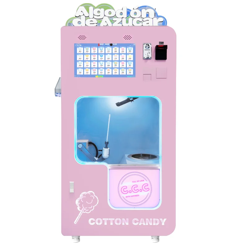 Factory supply attractive price new cotton sugar candy dispenser vending making machine