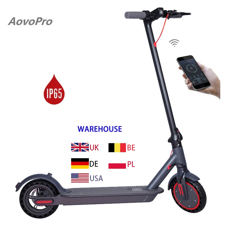 
Aovopro Poland Warehouse Drop Shipping China Electric Scooter 10.5ah Battery 2 Wheel Folding Electric Scooters for Sale 