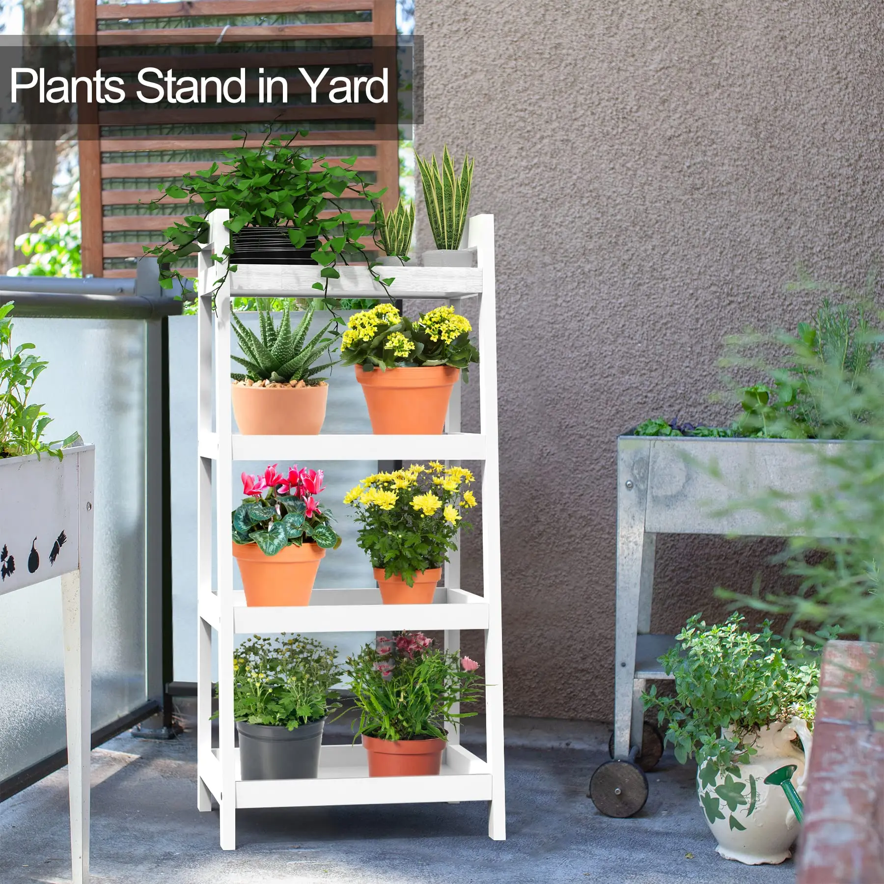 Custom 4 Layers Bathroom Shelf Bamboo Rack Holder Frame Ladder Rack Bookshelf Book Storage Holders Shelf For Kitchen Bathroom