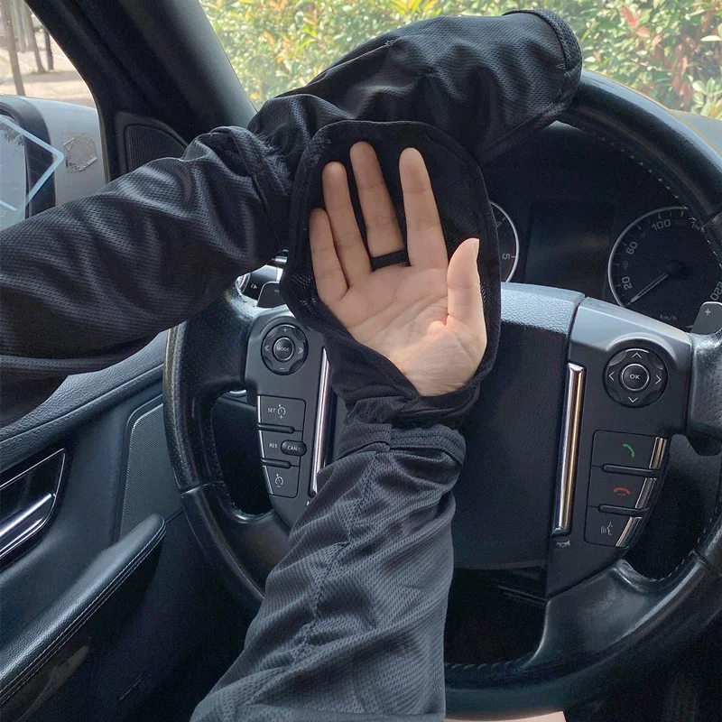 Sunscreen thin ice silk hand sleeve gloves, summer driving electric bike with loose finger cover, fashionable for men and women