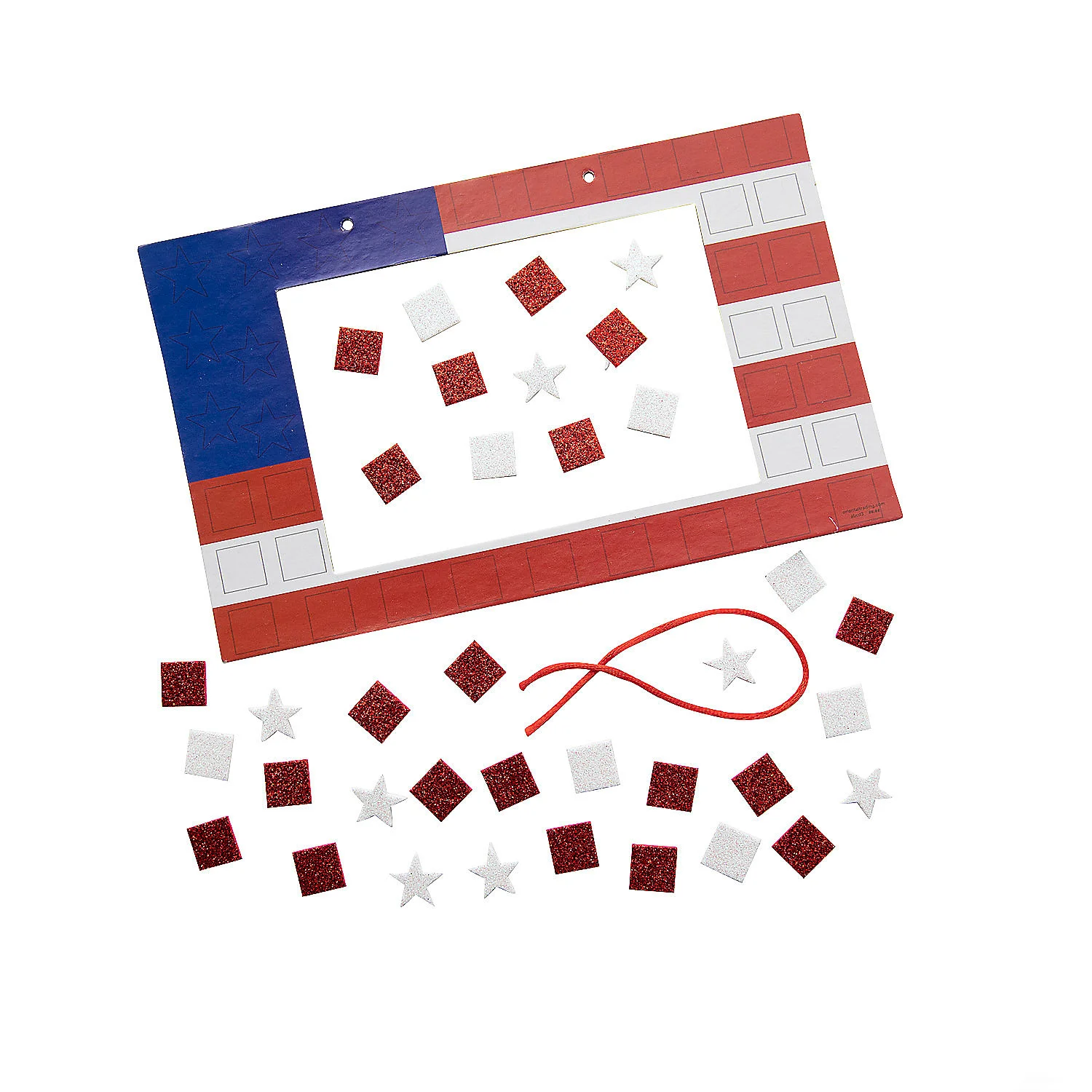 
Patriotic Flag Picture Frame Sign Holiday Craft Educational Diy Kids 3 color Handmade Foam Felt Craft Kit 