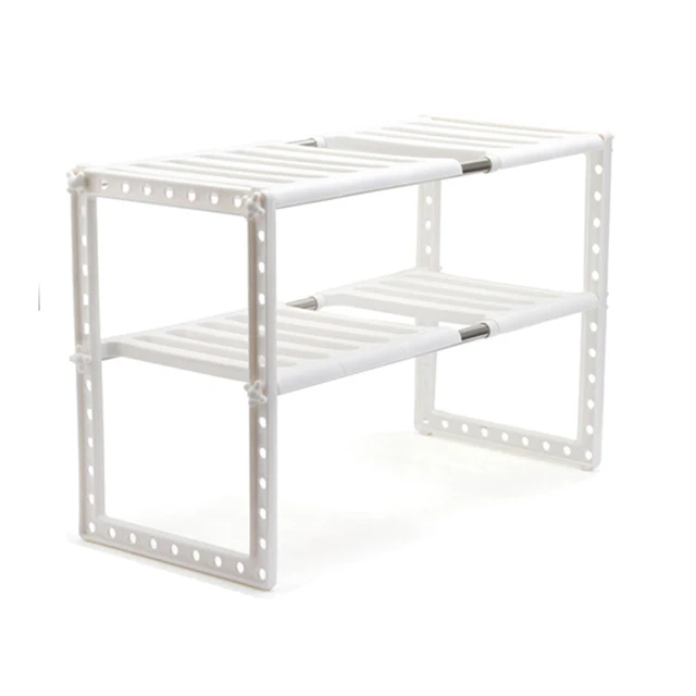 Adjustable Kitchen Storage Shelves Sink Rack Under Sink Shelf