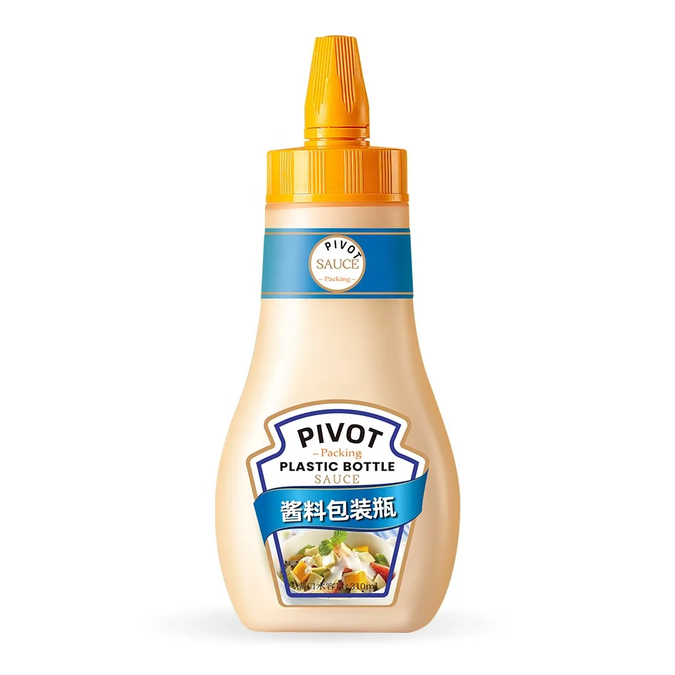 PP hot filling 11oz 353ml  plastic Peanut butter mustard Mayonnaise salad dressing squeeze bottle for sauce