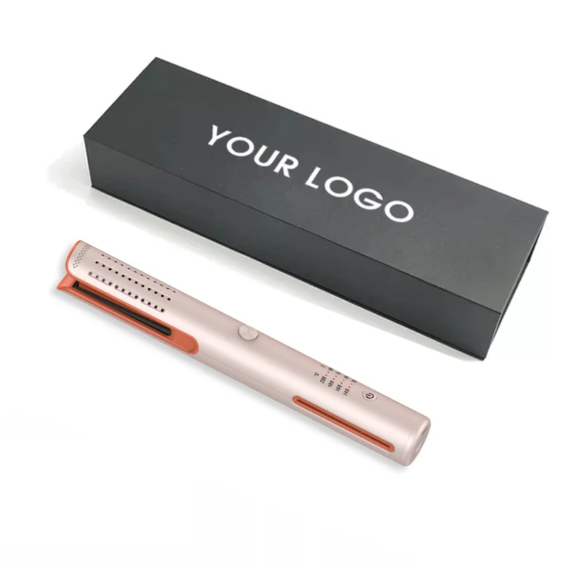 Portable Mini Hair Straightener 30 Seconds Rapid Warm up 2 and 1 Customized LCD Flat Plates 18W Safety Titanium Fast PTC Heating