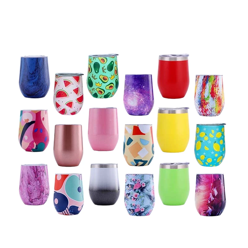 304 Stainless Steel Eggshell Cup Red Wine Cup Insulation U-shaped Belly Cup Paint Dye Printing Customized OEM