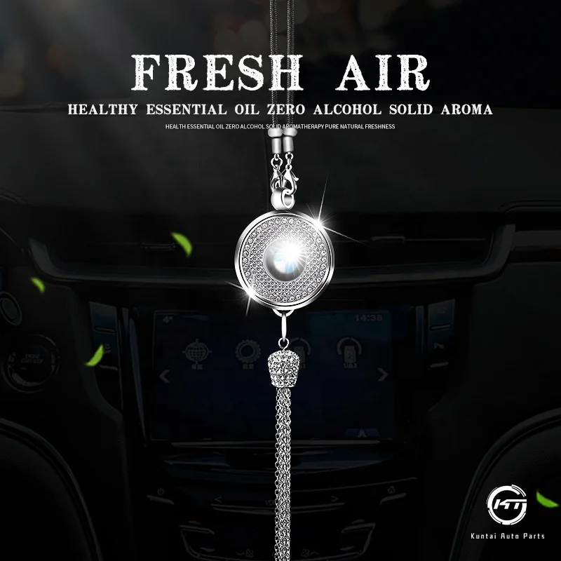 Luxury diamond OEM Logo Hanging style Car Air Freshener Car perfume