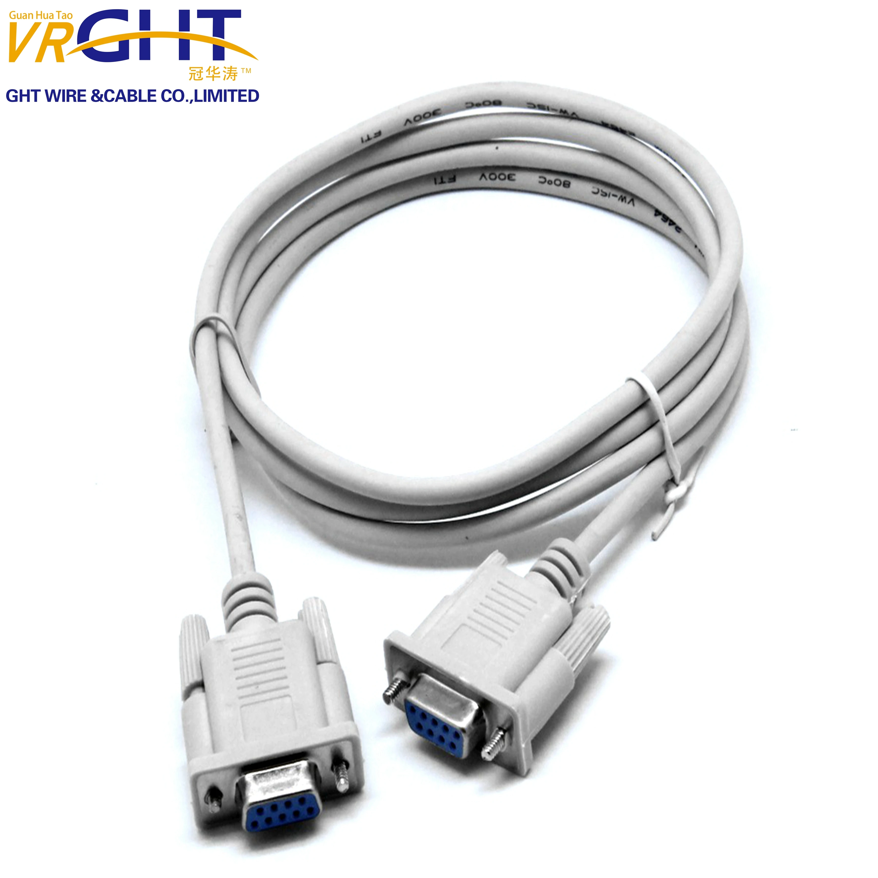 Wholesale 9 pin female to 15 pin male vga D004 DB9 cable for TV projector to computer monitor 10 meter VGA Cable