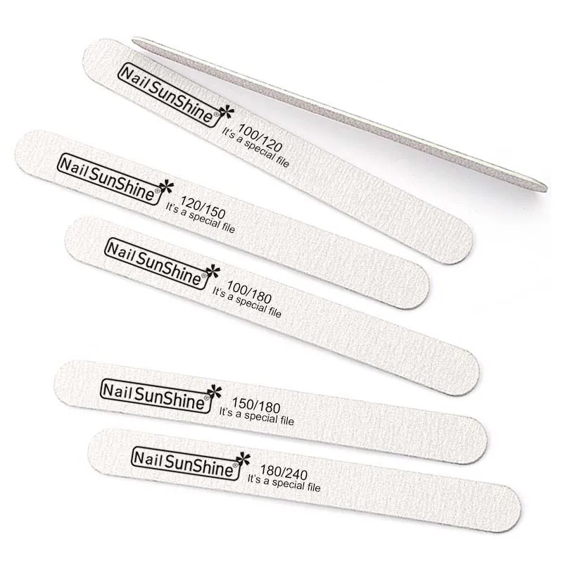 Professional Double-Side White Sanding Board Manicure Pedicure Nail File 100/180 180/240 Buffer Block Tool for Nails Polishing