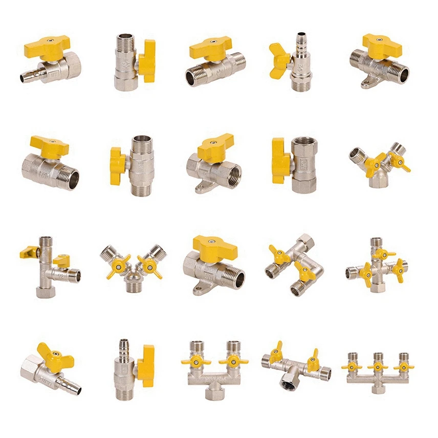 factory sale ball valve copper gas ball control valve yellow handle copper ball valve for gas pipeline