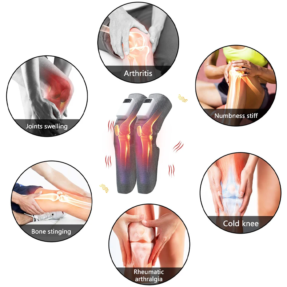 Thigh Cordless Portable Heating Relief Thermal Electric Leg Knee Pain Massager Machine Heat And Vibration Devices With Heat