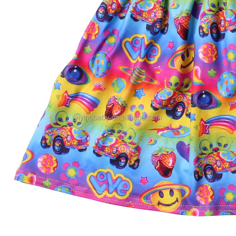 New Design Arrive Boutique Floral Printing Summer Beautiful Dress Kids Clothes For Girls