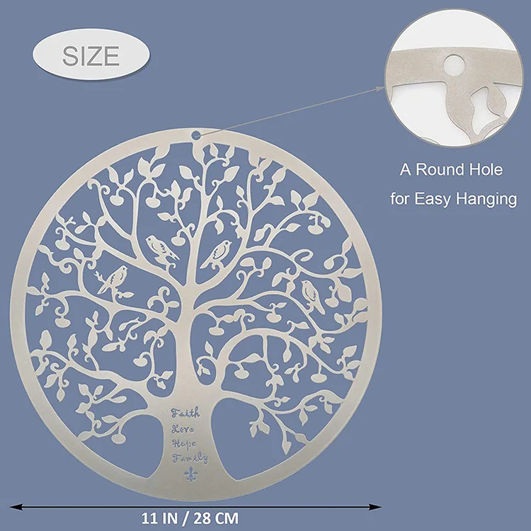 Sacred Geometry Spiritual Wooden Wall Decoration Laser Cut Wood Tree of Life Sculpture