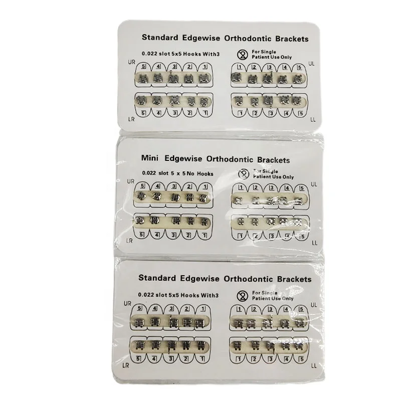 Charming Dental Orthodontic Brackets 0.022 Slot Mini Standard Edgewise Teeth Braces Dental Brackets