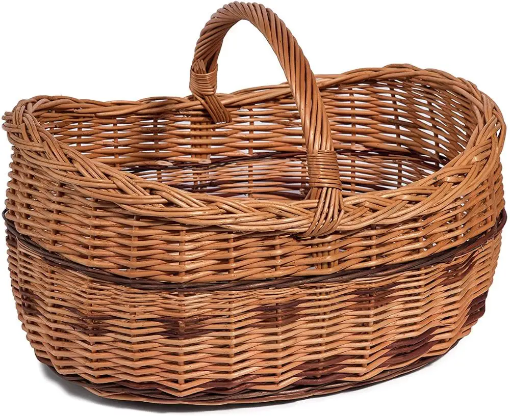 Kingwillow Экологичная плетеная индивидуальная большая овальная корзина для пикника ручной работы