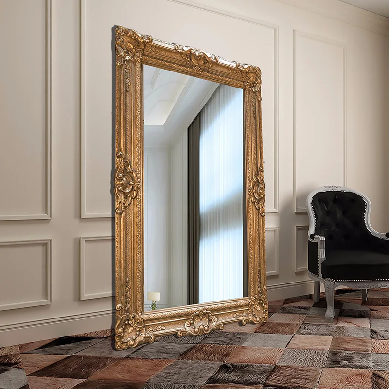 MOK hot selling baroque decorative polyurethane framed  Huge  standing full body mirror