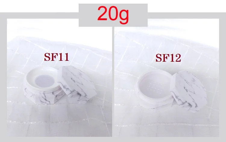 SF11 in stock empty Octagonal loose powder container jar 10g 20g with sifter and puff