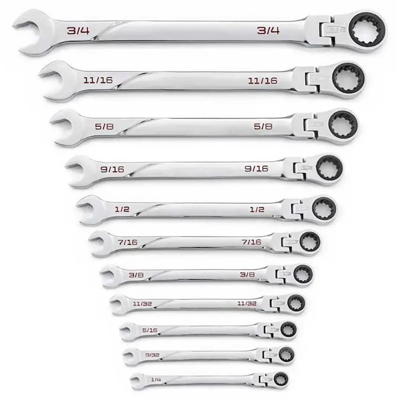 Flexible Head 6-27mm Ratcheting Wrench Metric Ratchet Combination Ended Gear Key Spanner Repair Tool