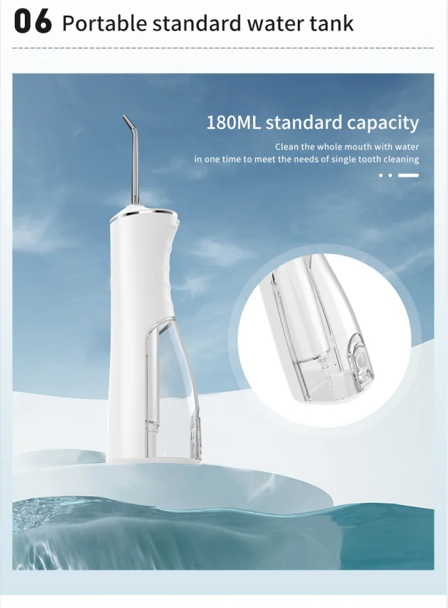 2023 New arrival OEM/ODM manufacture 180ml desktop charger Portable Cordless oral Irrigtor water flooser