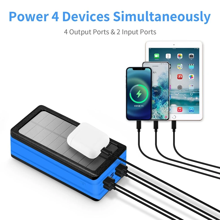 Wholesale Shenzhen Charger Iphone Solar Power Bank 50000mah Mobile Phone Powerbank 2022 For Cell Phone