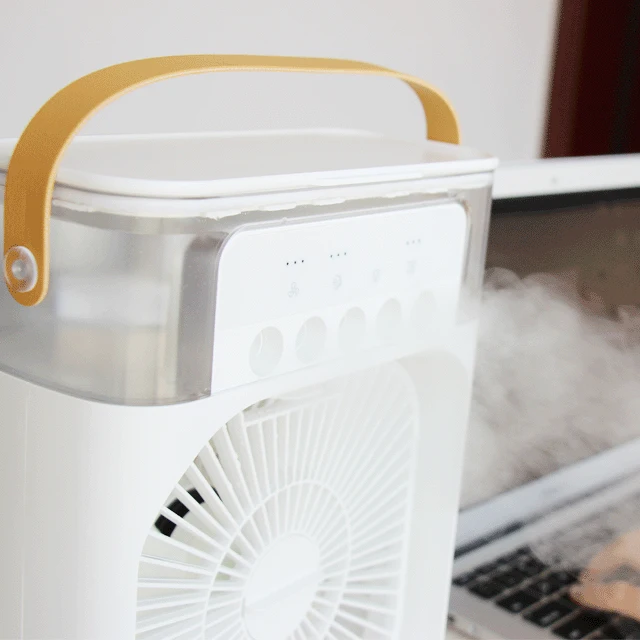 New Design Table Air Conditioner Mini Cooler Fan Portable Plastic Logo Customized White OEM 10W 3 Adjust Speed 5V