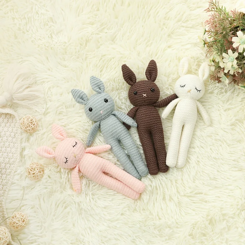 wholesale knitted rabbit crochet animal toys handmade amigurumi bunny plush toys
